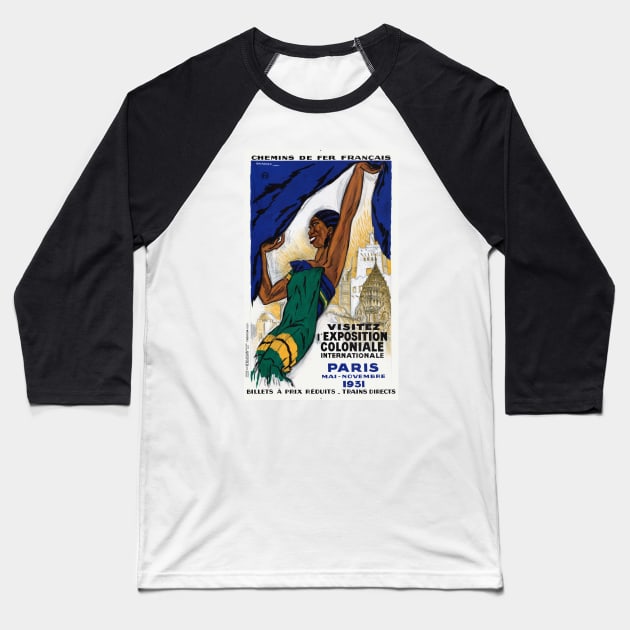 Exposition Paris 1931 France Vintage Wall Art Baseball T-Shirt by vintagetreasure